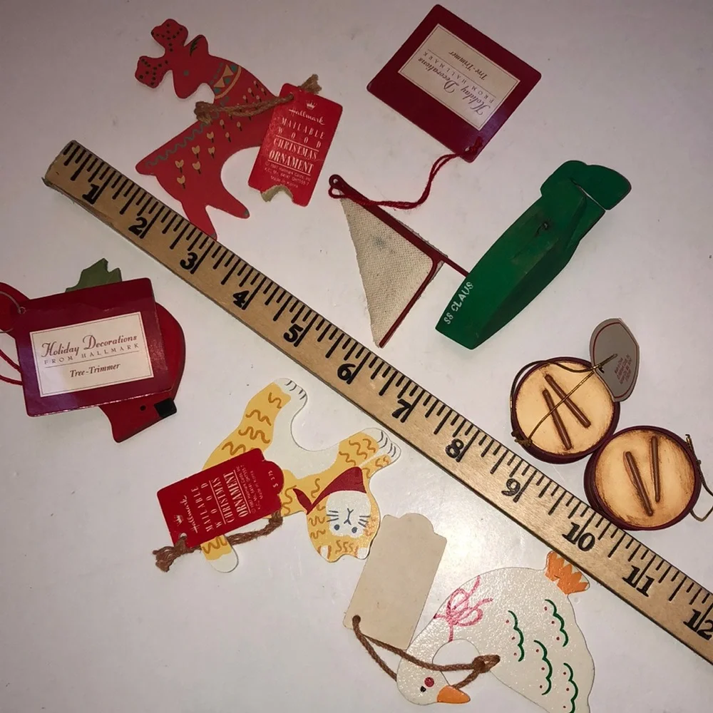 Wooden ornaments Wooden Hallmark Mailable Ornaments 1987